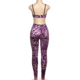 Pre Order: About 7 work days shipping Leopard Print Sling Two Piece Pants Set YUEM-300323