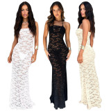 Lace See Through Slim Maxi Dress MZ-2901