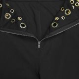 Sexy Wrap Chest Metal Button Trouser Set BY-7327