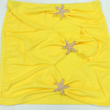 Solid Color Tie Up Swimsuit Three Piece Skirt Set CYA-901740
