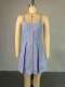 Blue Stripe Sling Backless Mini Dress GCNE-9235