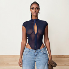 Sexy Sexy Metal Buckle Mesh Bodysuit GDSF-Y25BS123