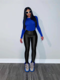 Solid Color Zipper Sport Pants QXLB-10135