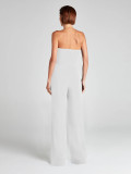 Solid Color Wrap Chest Slim Jumpsuit(With Belt) OD-8742