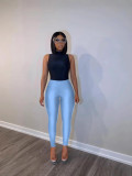 Solid Color Zipper Sport Pants QXLB-10135