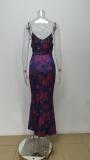 Plus Size Floral Printed Sling Bandage Dress GMAN-28024