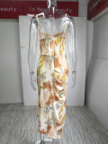Plus Size Print Sexy Sling Midi Dress GMAN-21033