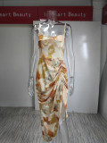 Plus Size Print Sexy Sling Midi Dress GMAN-21033