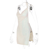 Backless Hollow Out Sequin Mini Dress GLAG-D2A10812G