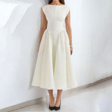 Plus Size Solid Color Sleeveless Maxi Dress GMAN-29220