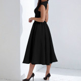 Plus Size Solid Color Sleeveless Maxi Dress GMAN-29220