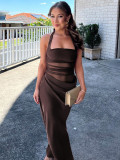 Mesh Patchwork Backless Maxi Dress GLAG-D4B17938G