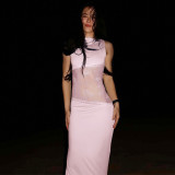 Hollow Out Backless Patchwork Lace Long Dress GLAG-D4B18025F