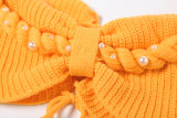 Neck Tie Beaded Camisole Vest Knit Skirt Set GYME-W24S64065