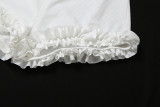 Solid Color Ruffle Tank Top Shorts Two Piece Set GYME-K25S68901