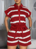 Stripe Color Block Sport Romper AIL-319