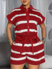 Stripe Color Block Sport Romper AIL-319