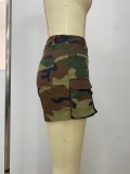 Casual Zipper Camouflage Print Shorts LSD-2435