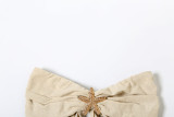 Sexy Solid Wrap Chest Tops Split Long Skirts Suit GYME-K25S68753