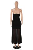 Off Shoulder Solid Color Mesh Maxi Dress MZ-0470