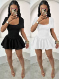Short Sleeve Square Neck Mini Dress LSD-2431