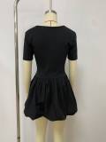 Short Sleeve Square Neck Mini Dress LSD-2431