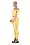 Single Shoulder Long Sleeve Tie Up Two Piece Pants Set MZ-2904