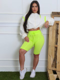 Long Sleeve Contrast Color Tops Midi Pants Suit CH-25023