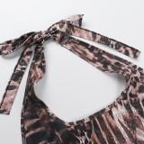 Leopard Print V Neck Romper FL-YL25066MHO
