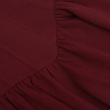 Solid Color V Neck Sleeveless Mini Dress FL-XY25137MHO