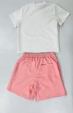 Short Sleeve Solid Print Two Piece Short Set GLJS-B8317