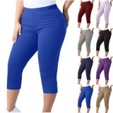 Plus Size Solid Color Seventh Pants GYZY-6662