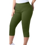 Plus Size Solid Color Seventh Pants GYZY-6662