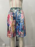 Fashion Painted Straight Shorts OLYF-6185