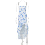 Off Shoulder Irregular Maxi Dress GWSD-D1992886
