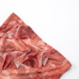 Sexy Ruffles Mesh Tube Top Dress GDSF-J25DS062