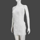 Solid Color Halterneck Backless Mini Dress GNZD-32293DBY