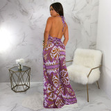 Print Sleeveless Backless Maxi Dress YF-20162