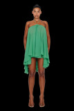 Solid Color Halterneck Loose Casual Dress GAXB-A700DS