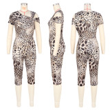 Leopard Print Irregular Slim Jumpsuit ASL-6790