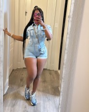 Fashion Button Short Sleeve Denim Romper LSD-2463