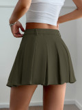 Solid Color Pleated Half Body Skirt GZYU-D2520009