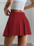 Solid Color Pleated Half Body Skirt GZYU-D2520009