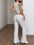 Solid Color Sport Tank Tops Two Piece Pants Set GZYU-D2419020