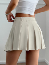 Solid Color Pleated Half Body Skirt GZYU-D2520009