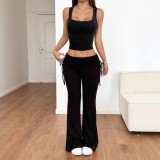 Solid Color Sport Tank Tops Two Piece Pants Set GZYU-D2419020
