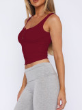 Sleeveless Button Solid Color Tank Tops GZYU-D2412074