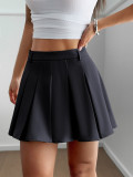 Solid Color Pleated Half Body Skirt GZYU-D2520009