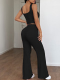 Solid Color Sport Vest Two Piece Pants Set GZYU-D2419012