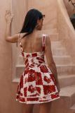 Sexy Print Sleeveless Lace Mini Dress GSNU-8050